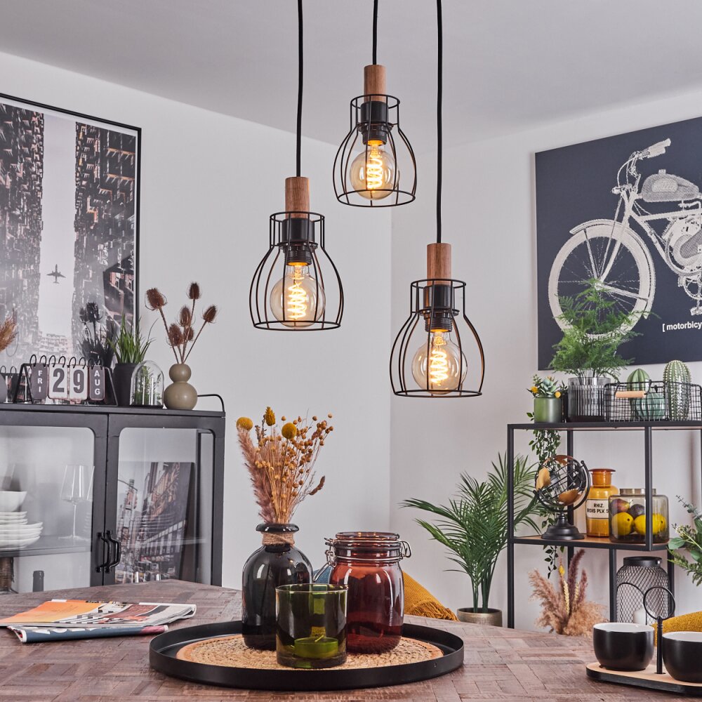Gondo Hanger Zwart, 3-lichts main product photo