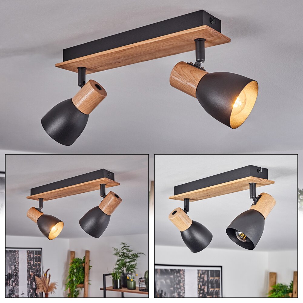 Kouek Plafondlamp Natuurlijke kleuren, Zwart, 2-lichts main product photo