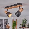 Kouek Plafondlamp Natuurlijke kleuren, Zwart, 2-lichts