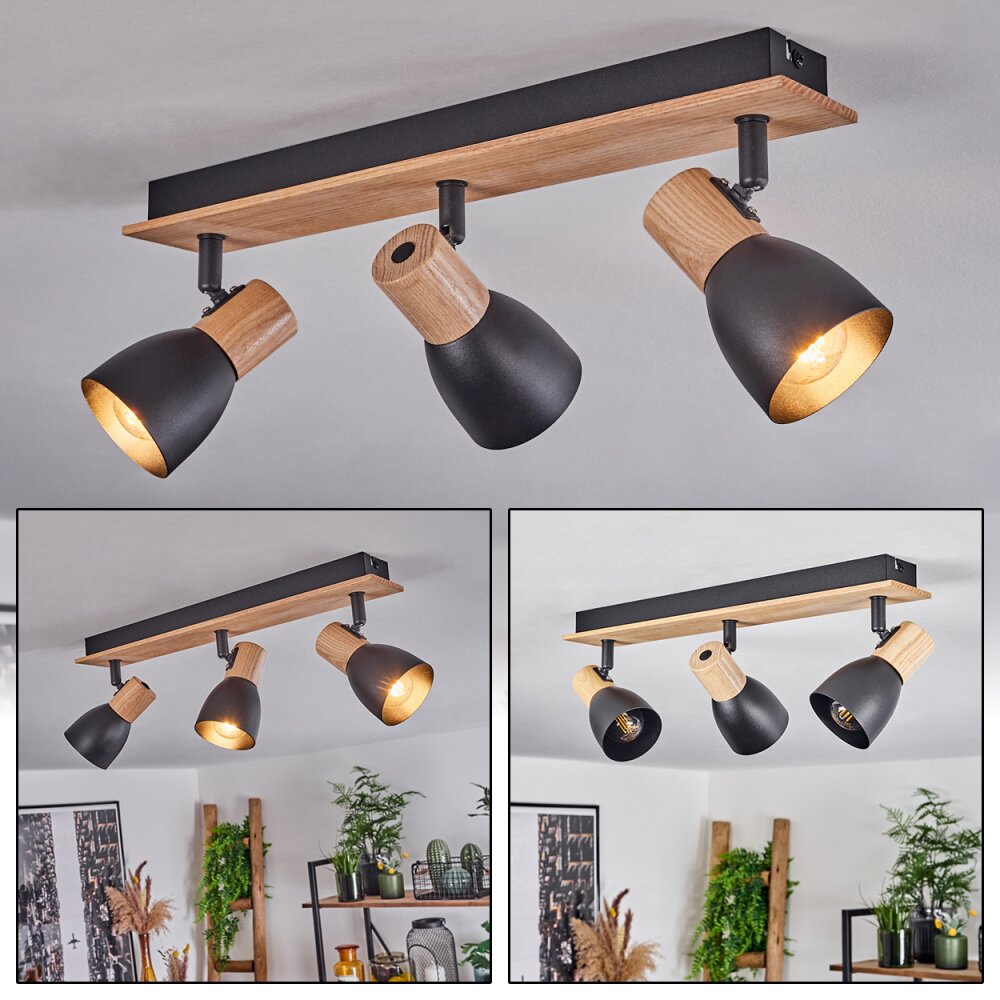Kouek Plafondlamp Natuurlijke kleuren, Zwart, 3-lichts main product photo