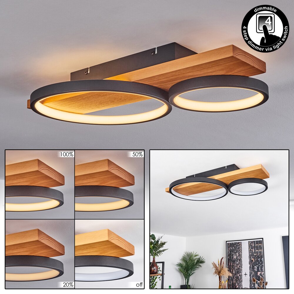 Rodekro Plafondlamp LED Natuurlijke kleuren, Zwart, 1-licht main product photo