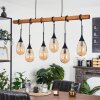 Pedreles Hanglamp Natuurlijke kleuren, Zwart, 6-lichts