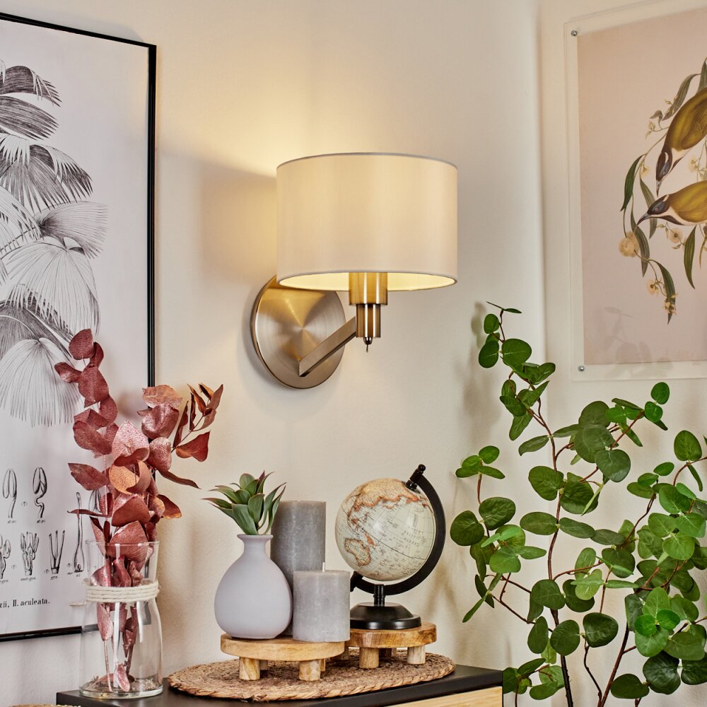 Manhenha Muurlamp Nikkel mat, 1-licht
