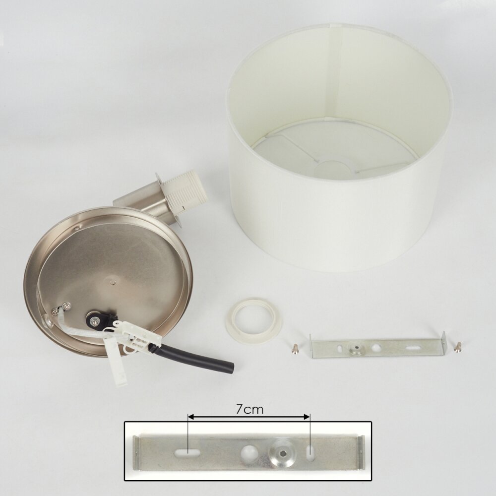 Manhenha Muurlamp Nikkel mat, 1-licht