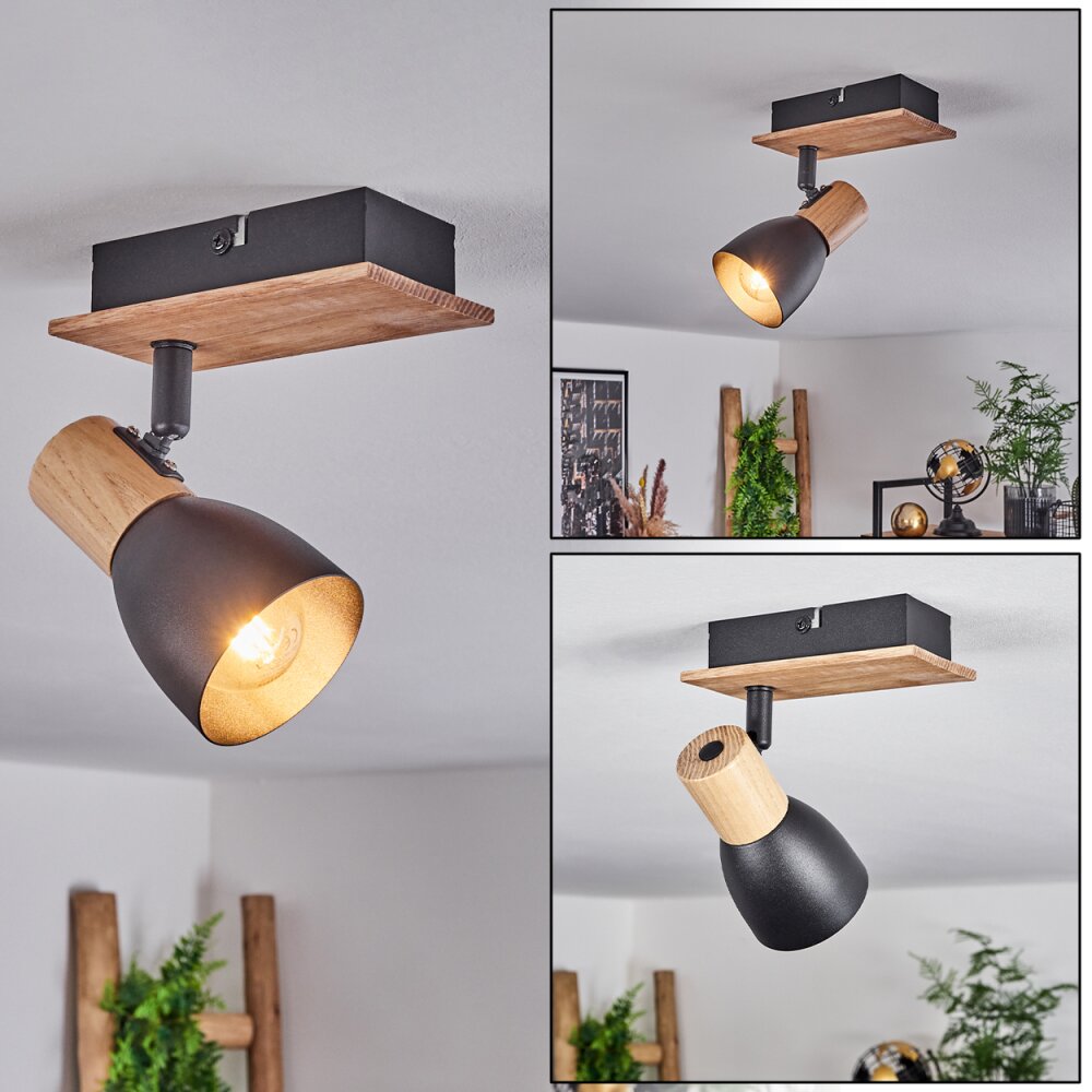 Kouek Plafondlamp Natuurlijke kleuren, Zwart, 1-licht main product photo