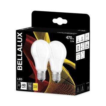 BELLALUX Set van 2 LED E27 4,9 Watt 2700 Kelvin 470 Lumen BELLALUX Set van 2 LED E27 4,9 Watt 2700 Kelvin 470 Lumen