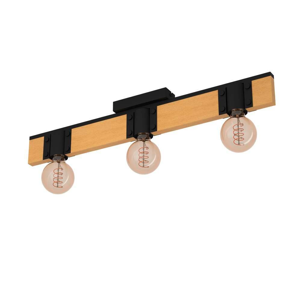 Eglo BAILRIGG Plafondlamp Natuurlijke kleuren, Zwart, 3-lichts main product photo
