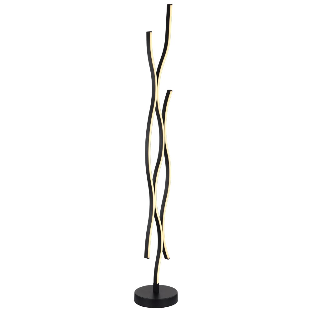 Globo GERONIMO Staande lamp LED houtlook, Zwart, 1-licht main product photo