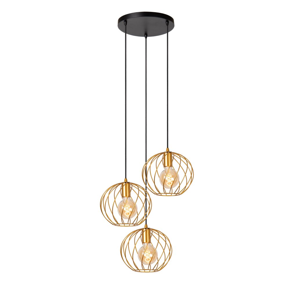 Lucide DANZA Hanglamp Zwart, 3-lichts main product photo