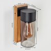 Tabary Buiten muurverlichting Bruin, houtlook, Zwart, 1-licht