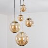 Verbania Hanger Messing, Zwart, 5-lichts