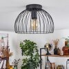 Gourel Plafondlamp Zwart, 1-licht