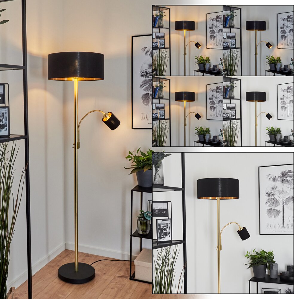 Murteirinha Staande lamp Messing, Zwart, 2-lichts main product photo