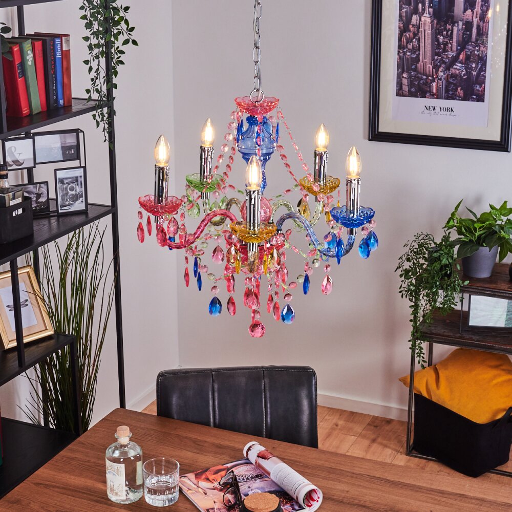 Malmback kroonluchter Kleurrijk, Chroom, 5-lichts main product photo