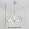 Malmback kroonluchter Chroom, Wit, 6-lichts