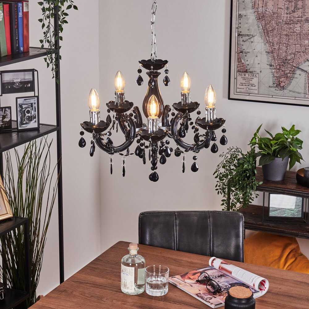 Malmback kroonluchter Chroom, Zwart, 5-lichts main product photo