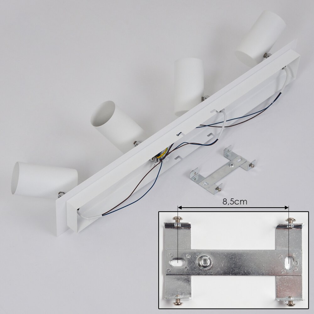 Javel Plafondlamp Chroom, Wit, 4-lichts