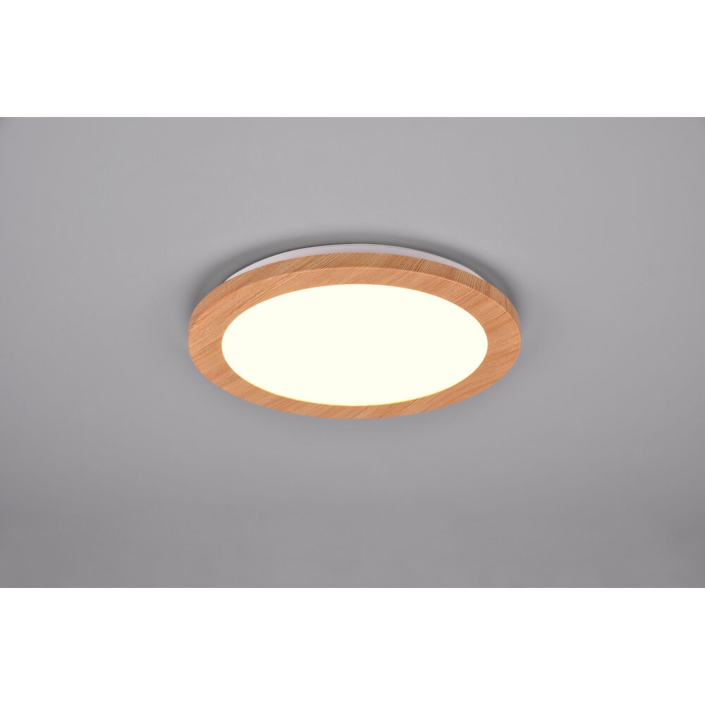 Reality Camillus Plafondpaneel LED houtlook, Wit, 1-licht main product photo