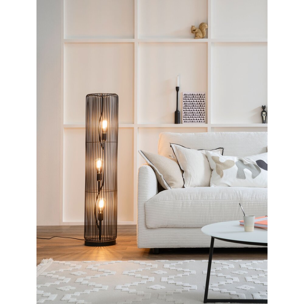 SCHÖNER WOHNEN-Kollektion Cage Staande lamp Zwart, 3-lichts main product photo
