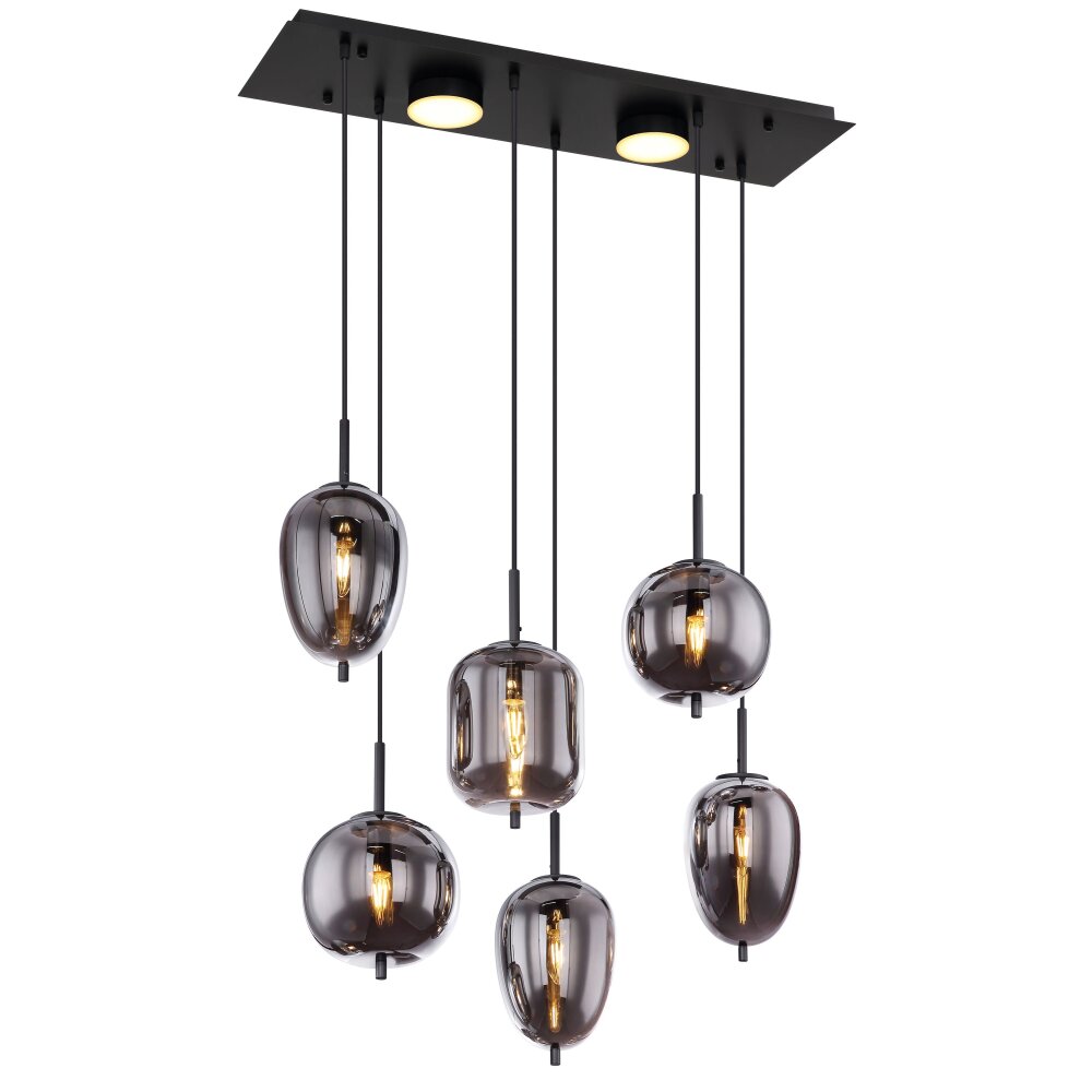 Globo BLACKY Hanger Zwart, 6-lichts main product photo