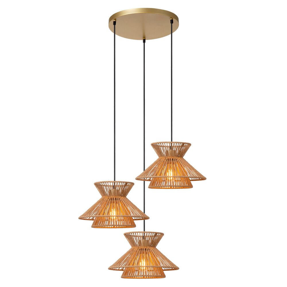 Lucide TASMAN Hanglamp Goud, Messing, 3-lichts main product photo