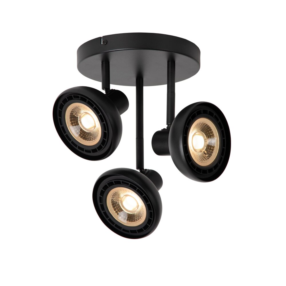 Lucide SENSAS Plafondlamp Zwart, 3-lichts main product photo