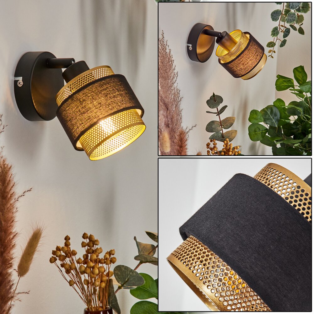 Cottard Muurlamp Zwart, 1-licht main product photo