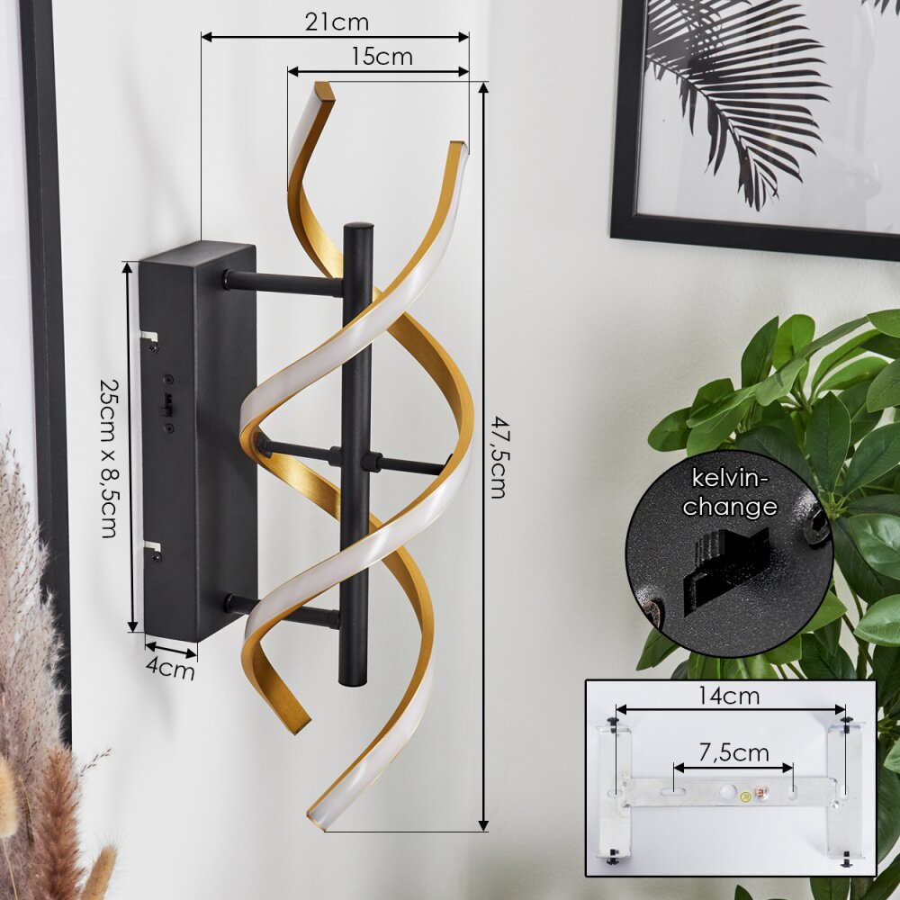 Khovet Muurlamp LED Zwart, 1-licht