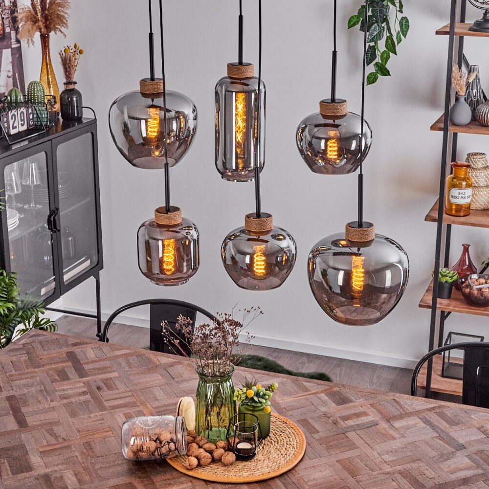 Talok Hanger Zwart, 6-lichts main product photo