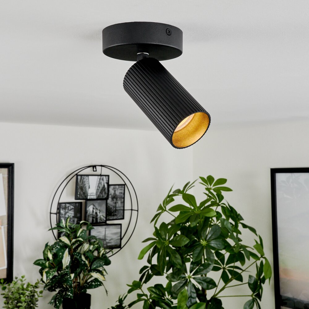 Trutielle Plafondlamp Zwart, 1-licht
