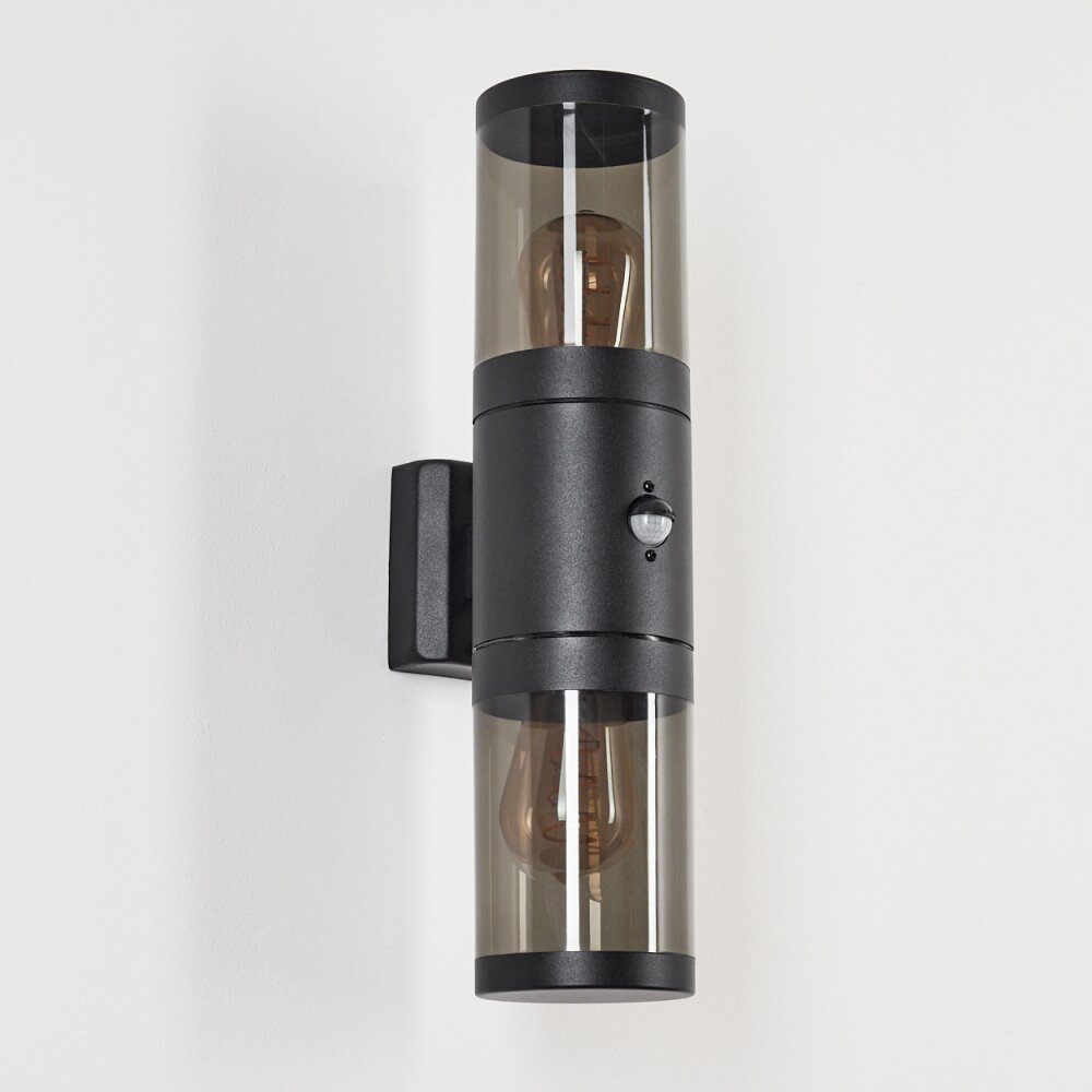 Tolsona Buiten muurverlichting Zwart, 2-lichts, Bewegingsmelder