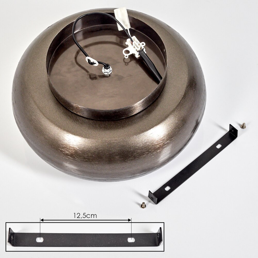 Zigne Plafondlamp Oud zilver, Zwart, 1-licht