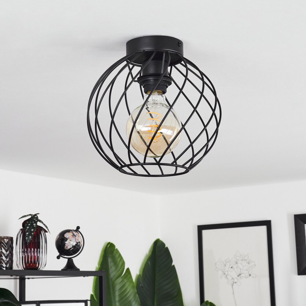 Miton Plafondlamp Zwart, 1-licht