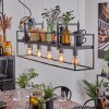 Victorine Hanglamp Chroom, Zwart, 5-lichts