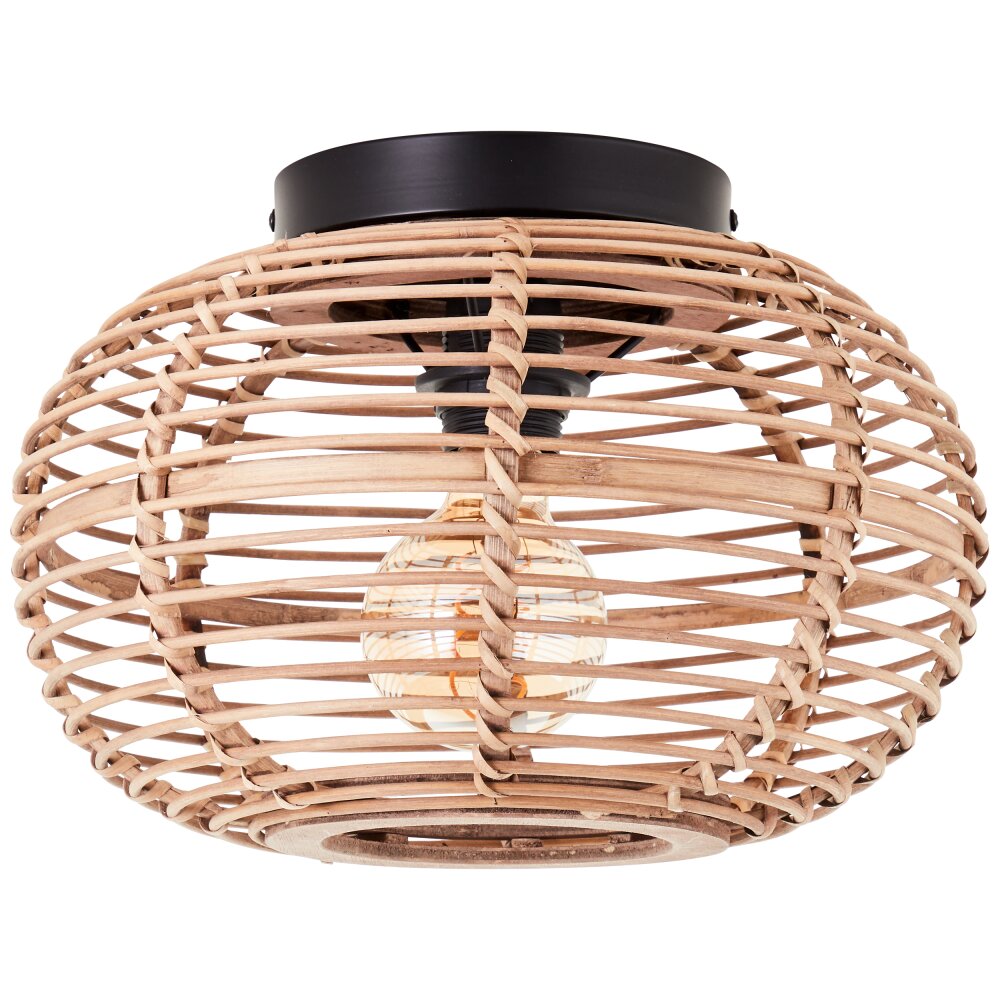 Brilliant Woodball Plafondlamp Zwart, 1-licht