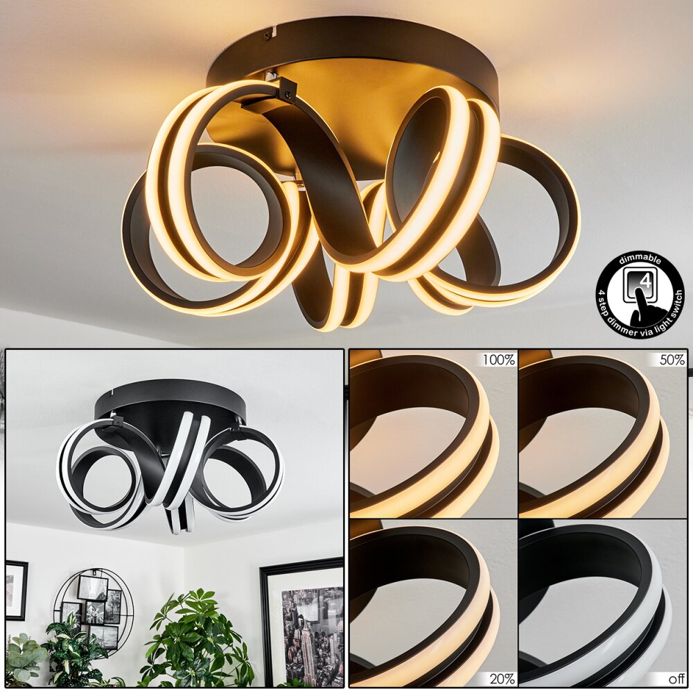 Chapotia Plafondlamp LED Zwart, 1-licht main product photo