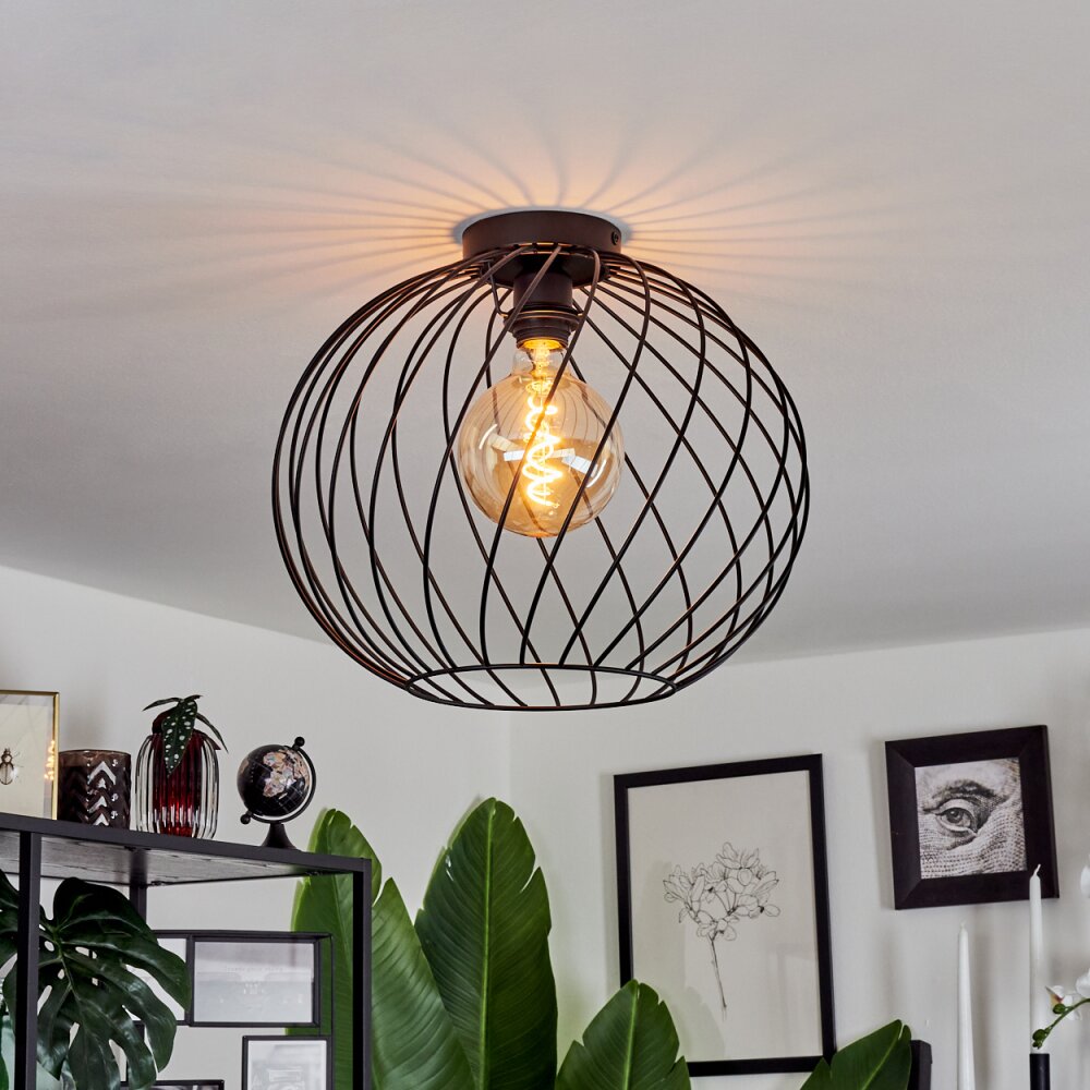 Miton Plafondlamp Zwart, 1-licht