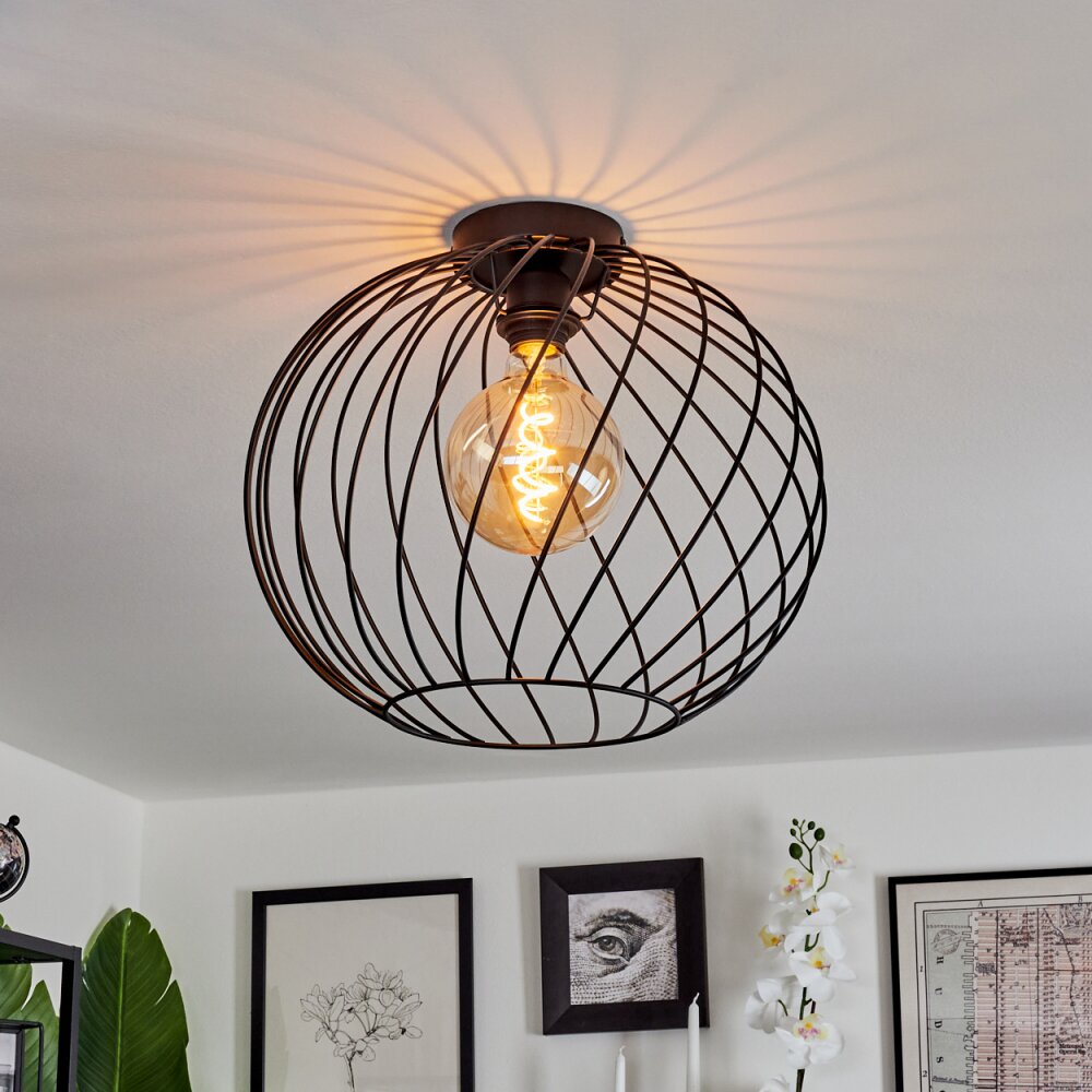 Miton Plafondlamp Zwart, 1-licht