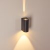 Komoren Buiten muurverlichting LED Zwart, 2-lichts