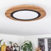 Salmi Plafondpaneel LED houtlook, Zwart, 1-licht