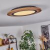 Salmi Plafondpaneel LED houtlook, Zwart, 1-licht