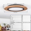 Salmi Plafondpaneel LED houtlook, Zwart, 1-licht