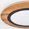 Salmi Plafondpaneel LED houtlook, Zwart, 1-licht