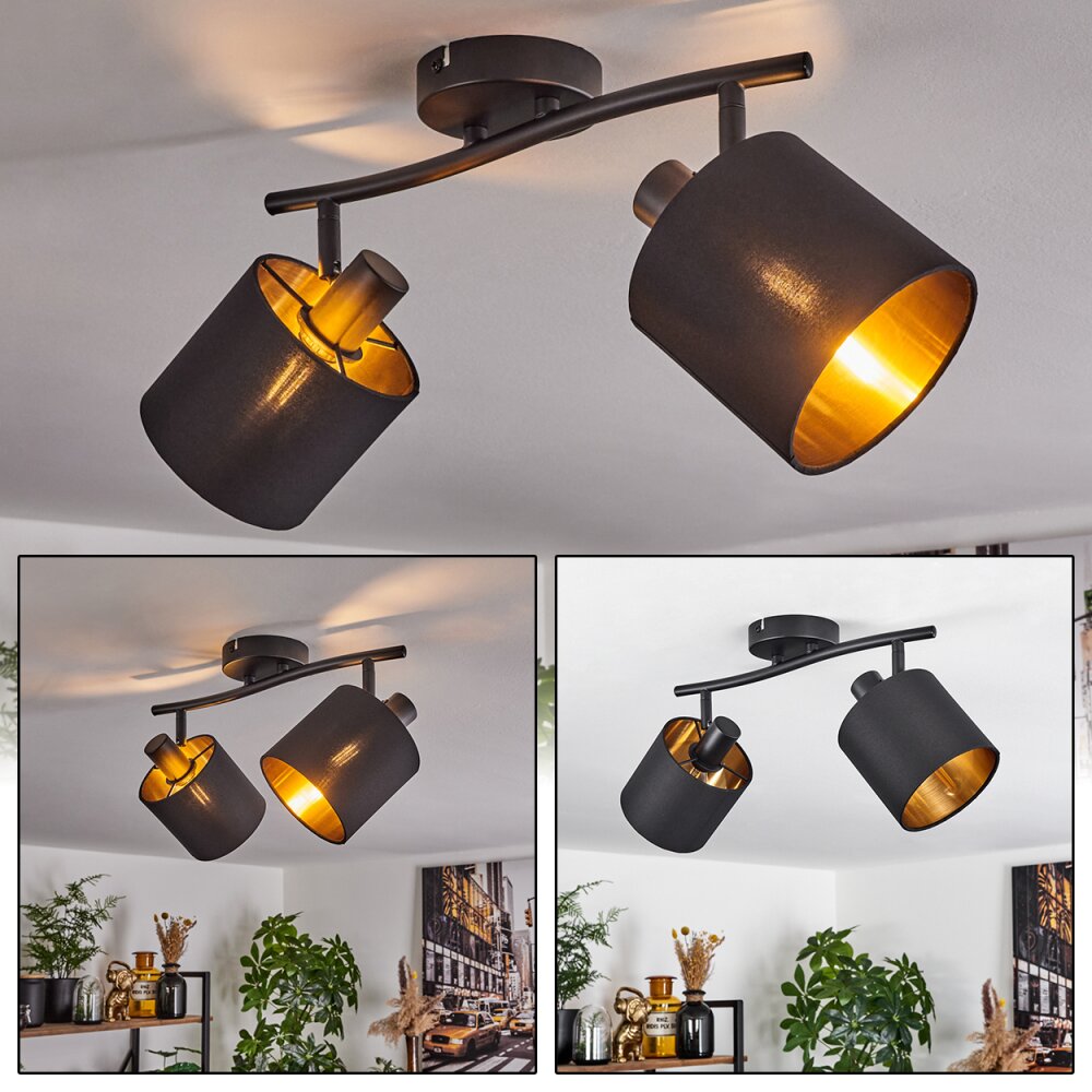 Alsen Plafondlamp Zwart, 2-lichts main product photo