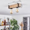 Montgomery Plafondlamp Natuurlijke kleuren, Zwart, 2-lichts