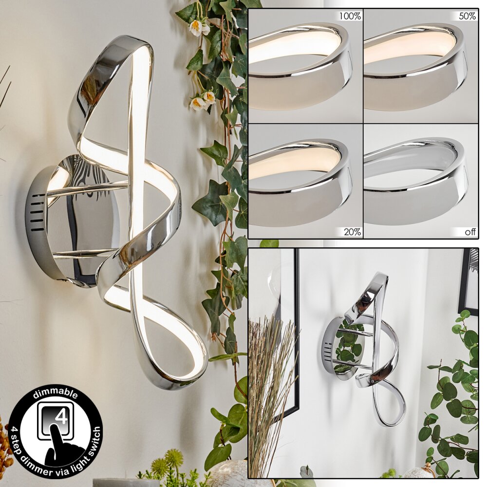 Dauntey Muurlamp LED Chroom, Wit, 1-licht main product photo