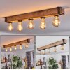 Montgomery Plafondlamp Natuurlijke kleuren, Zwart, 5-lichts