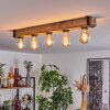 Montgomery Plafondlamp Natuurlijke kleuren, Zwart, 5-lichts