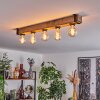 Montgomery Plafondlamp Natuurlijke kleuren, Zwart, 5-lichts