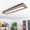 Salmi Plafondpaneel LED houtlook, Zwart, 1-licht, Afstandsbediening